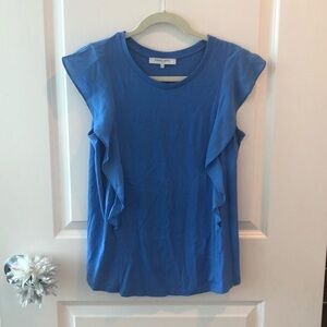 Gerald Darel Ruffle Blue Top
